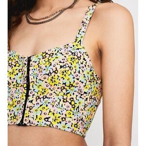 UO Ana Floral Hook + Eye Cropped Cami | Size S